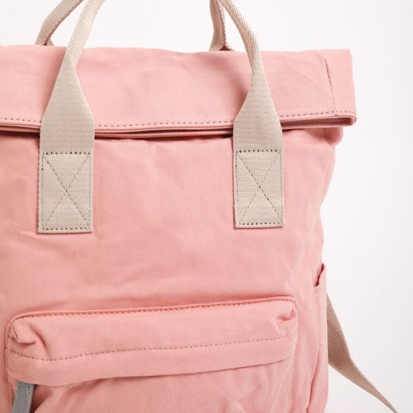 Pink fabric backpack